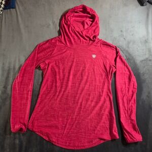 Ariat Womens Laguna LS Hood Pink Space Dye Active Hoodie Size L